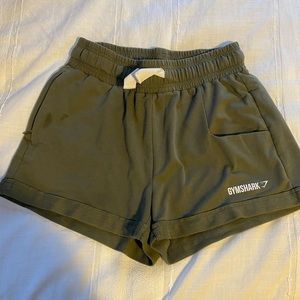 Sage green gym shark shorts. Size S
